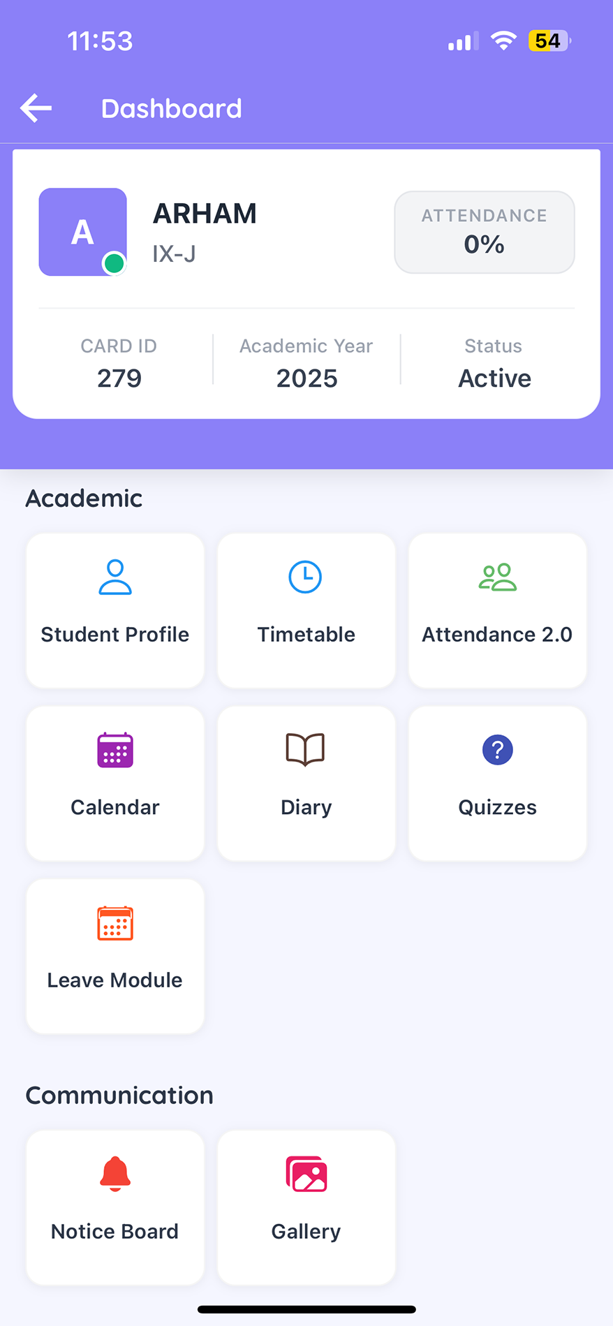 TedQu app — class dashboard